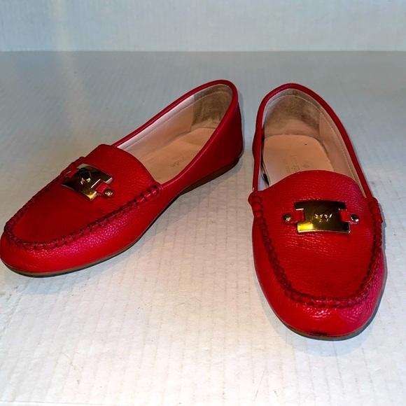Kate Spade Carmen Red Leather Loafers - Picture 3 of 12